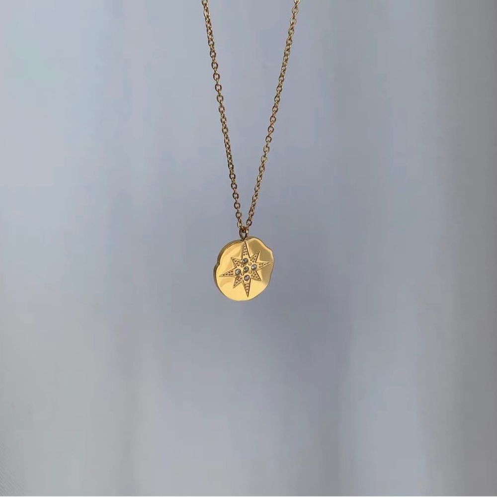 Polaris necklace, Polaris pendant necklace, coin pendant necklace